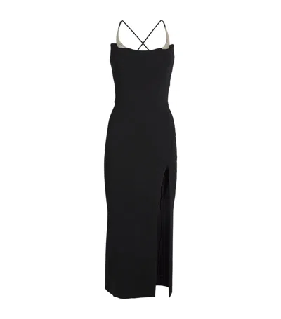 Mugler Dress Knee Length Scoop Neck In Black