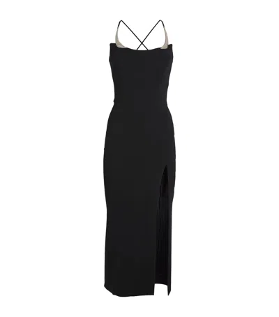 Mugler Dress Knee Length Scoop Neck In Black