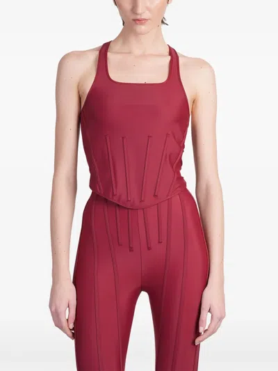 Mugler Sleeveless Top In Red