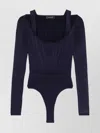 Mugler Sleeves Cut-out Fitted Top Square Neckline