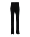 Mugler Piercing Detail High-waisted Trousers With Ankle Slit In Black