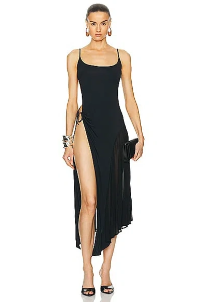 Mugler Slit Dress In Black