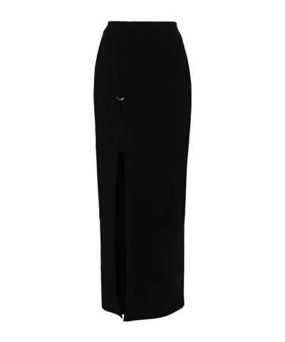 Mugler Heavy Fluid Midi Skirt In Black
