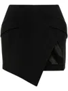 Mugler Slitted Mini Skirt In Black