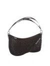 Mugler Small Bag With Strass Detail And Zip Closure In Black