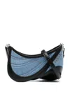 Mugler Small Denim Spiral Curve 01 Shoulder Bags Multicolor In Blue