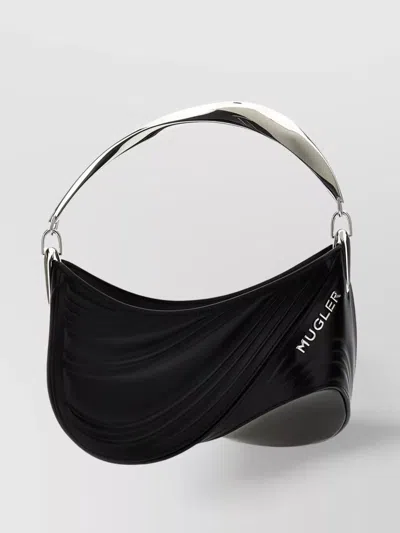Mugler Small Embossed Spiral Curve 01 Shoulder Bag