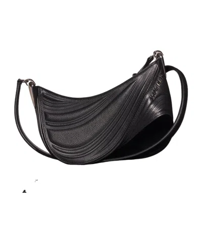 Mugler Spiral Curve 01 Shoulder Bag In Black  
