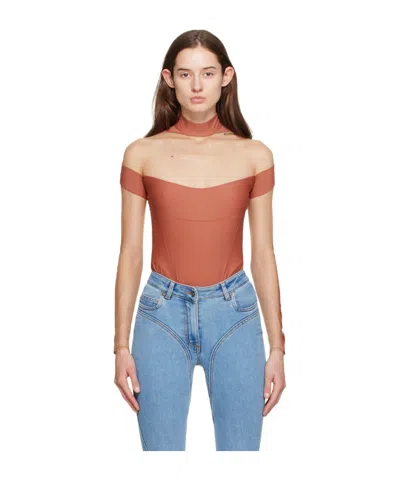 Mugler Small High-neck Zipper One-piece In Multicolor