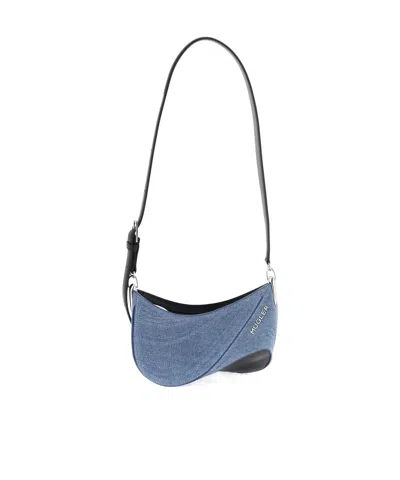 MUGLER MUGLER SMALL SPIRAL CURVE 01 LOGO LETTERING SHOULDER BAG