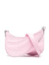 Mugler Small Spiral Curve 01 Embossed Crossbody Bag In Pink