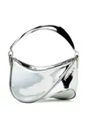 Mugler Spiral Curve 01 Foiled Tote Bag In Chrome