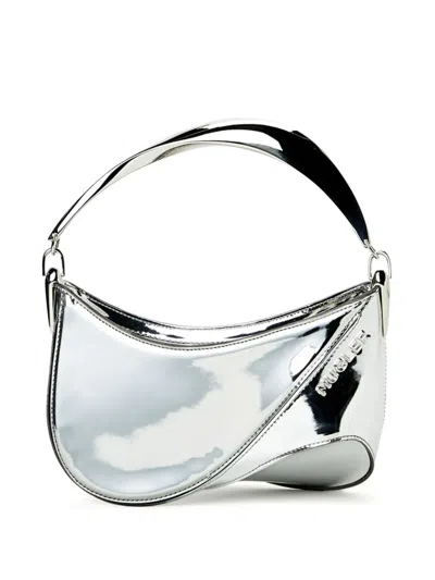 Mugler Spiral Curve 01 Foiled Tote Bag In Grey