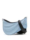 Mugler Small Spiral Curve 01 Crossbody Bag In Blue