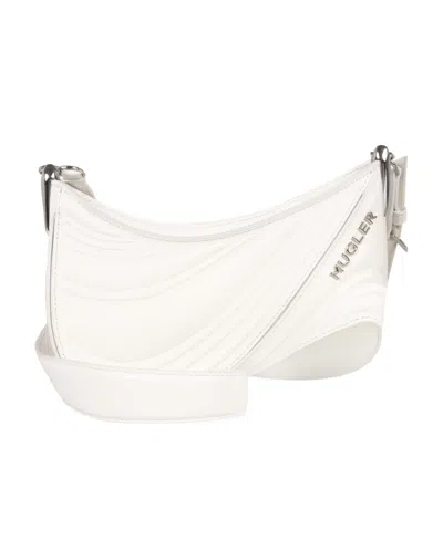Mugler Small Spiral Curve 01 Shoulder Bag In White