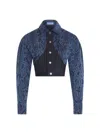 Mugler Snake-print Panelled Denim Jacket