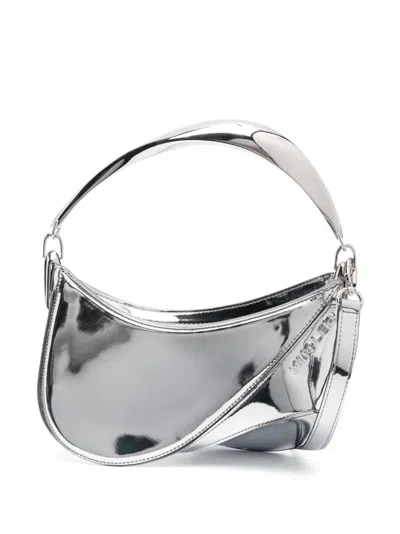 Mugler Spiral Curve 01 Foiled Tote Bag In Grau