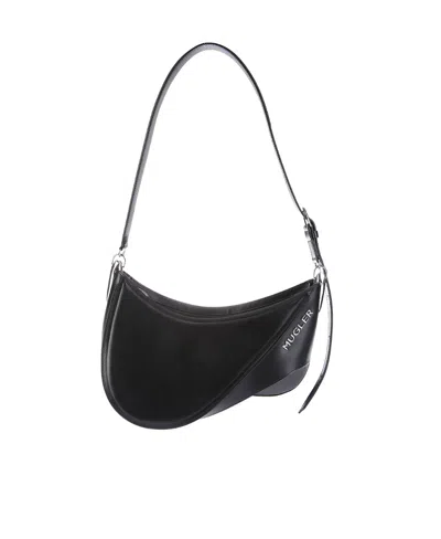 Mugler Spiral Curve 01 Shoulder Bag In Black