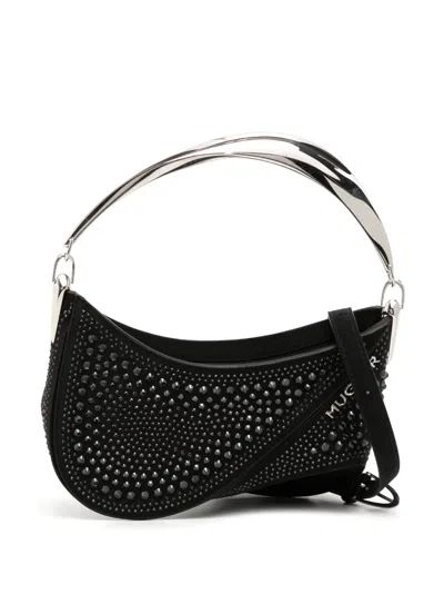 Mugler Spiral Curve 01 Top-handle Bag In Black