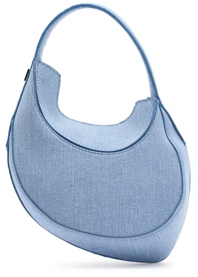 Mugler Small Curve Bag 02 In Denim