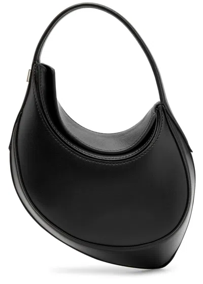 Mugler Spiral Curve 02 Mini Leather Top Handle Bag In Black