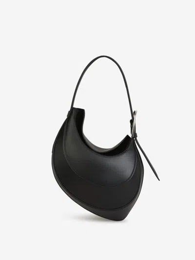 Mugler Spiral Curve Shoulder Bag 02 In Black