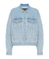 Mugler Star-print Denim Jacket In Blue