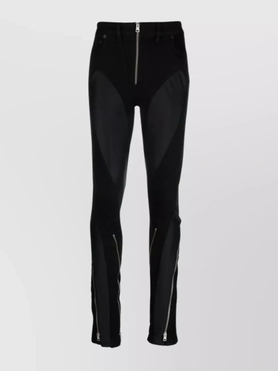 MUGLER SPIRAL FLARED HIGH-WAISTED TROUSERS WITH ZIPPER ACCENTS
