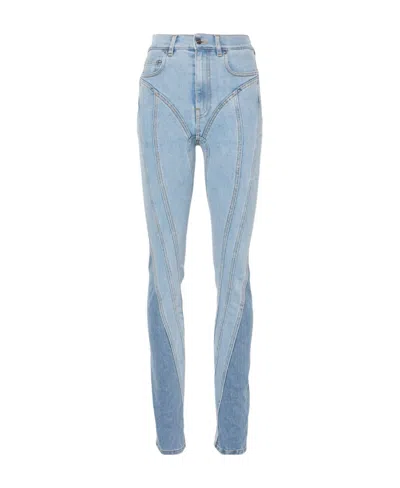 Mugler Spiral High-rise Skinny Jeans In Blue