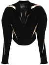Mugler Spiral Illusion Corset Jacket In Black
