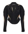 Mugler Mesh Insert Blazer Blazer And Suits Black In Black