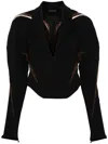 Mugler Mesh Insert Blazer Blazer And Suits Black In Black