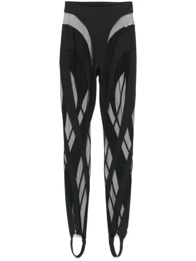 Mugler Spiral Leggings In Schwarz