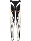 Mugler Spiral Panelled Leggings In 黑色