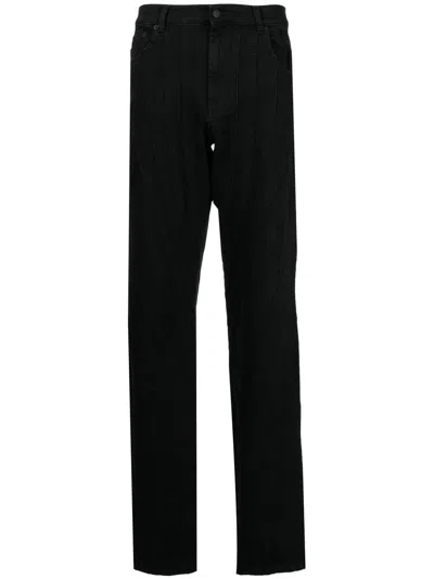 Mugler Spiral-seam Baggy-cut Jeans In Schwarz