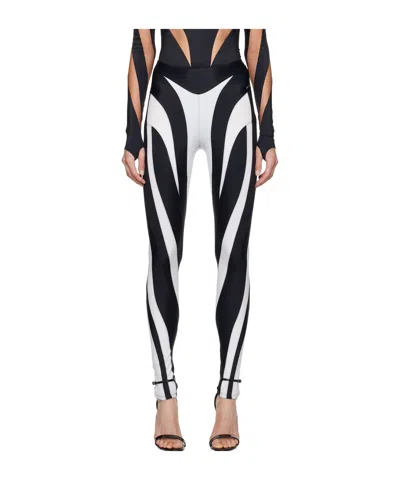 Mugler Spiral Skinny Leggings In Black