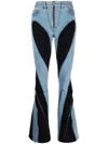 Mugler Black Spiral Flared Jeans In Blue