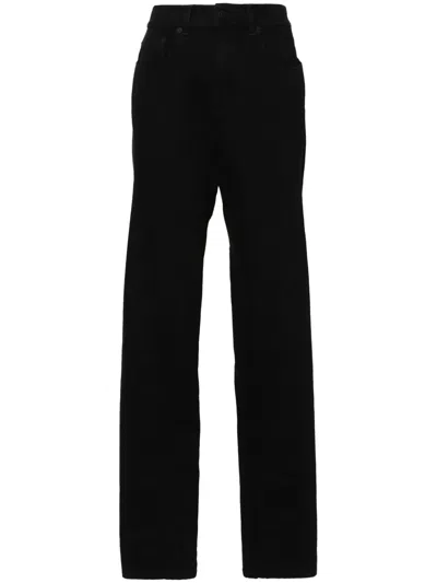 Mugler High-rise Tapered Jeans In Black