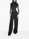 Mugler Split-front Wide-leg Trousers In Black