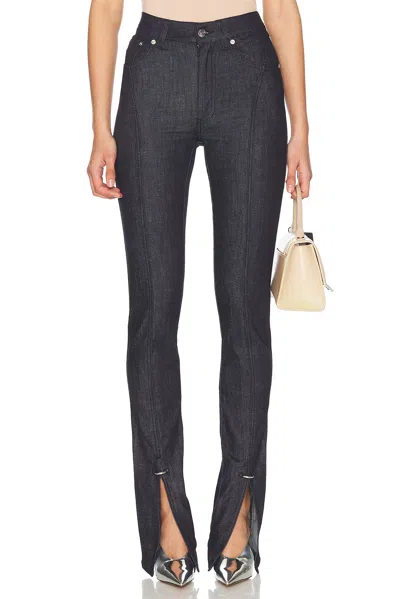 Mugler Split Hem Straight Leg In Raw Blue