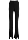 Mugler Piercing Detail High-waisted Trousers With Ankle Slit In Black