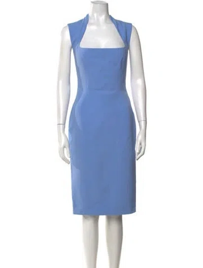 Pre-owned Mugler Square Neckline Knee-length Dress In Blue