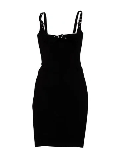 Pre-owned Mugler Square Neckline Knee-length Dress W/ Tags In Black