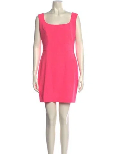 Pre-owned Mugler Square Neckline Mini Dress In Pink