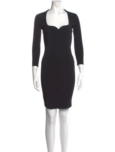 Pre-owned Mugler Square Neckline Mini Dress W/ Tags In Black