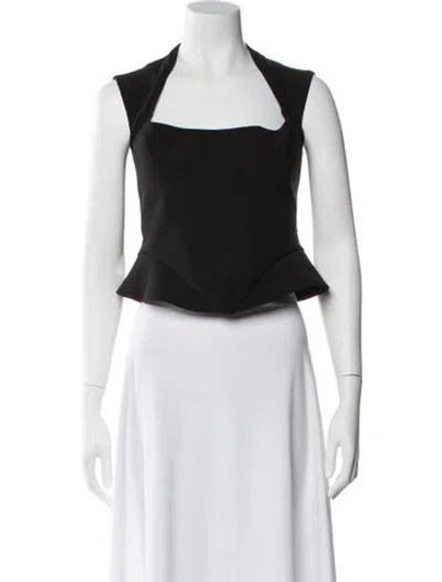 Pre-owned Mugler Square Neckline Sleeveless Top In Blue