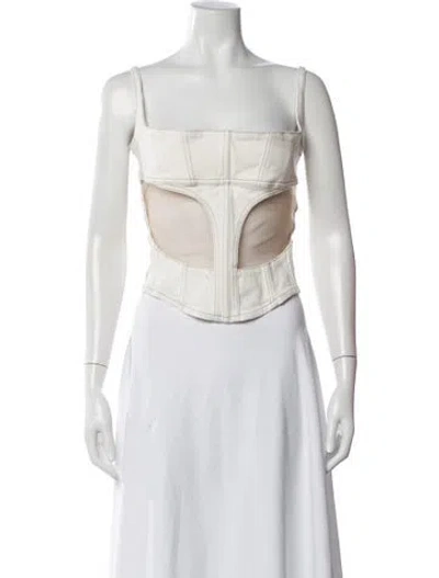 Pre-owned Mugler Square Neckline Sleeveless Top W/ Tags In Black