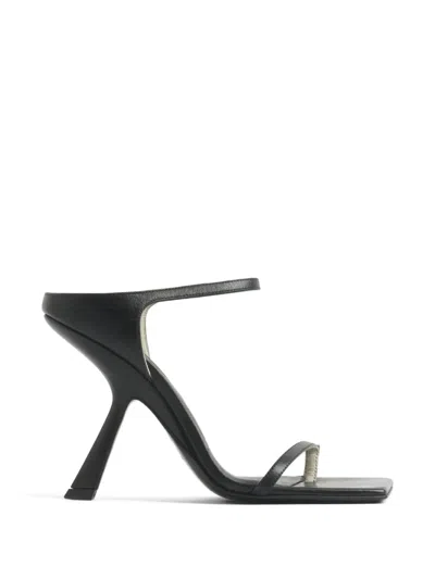 Mugler Square-toe Sandals In Black