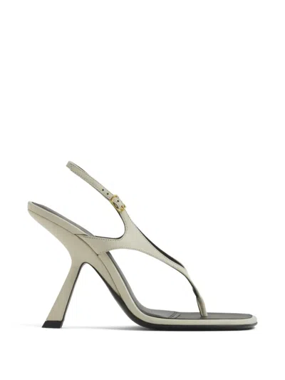 Mugler Square-toe Sandals In Gray