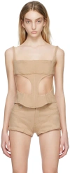 Mugler Ssense Exclusive Beige Tank Top In B2041 Dark Beige / N